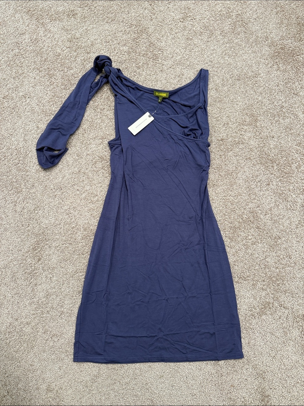 Women’s Anthropologie Celandine Ruched Slinky Mini Dress Night Shadow Blue